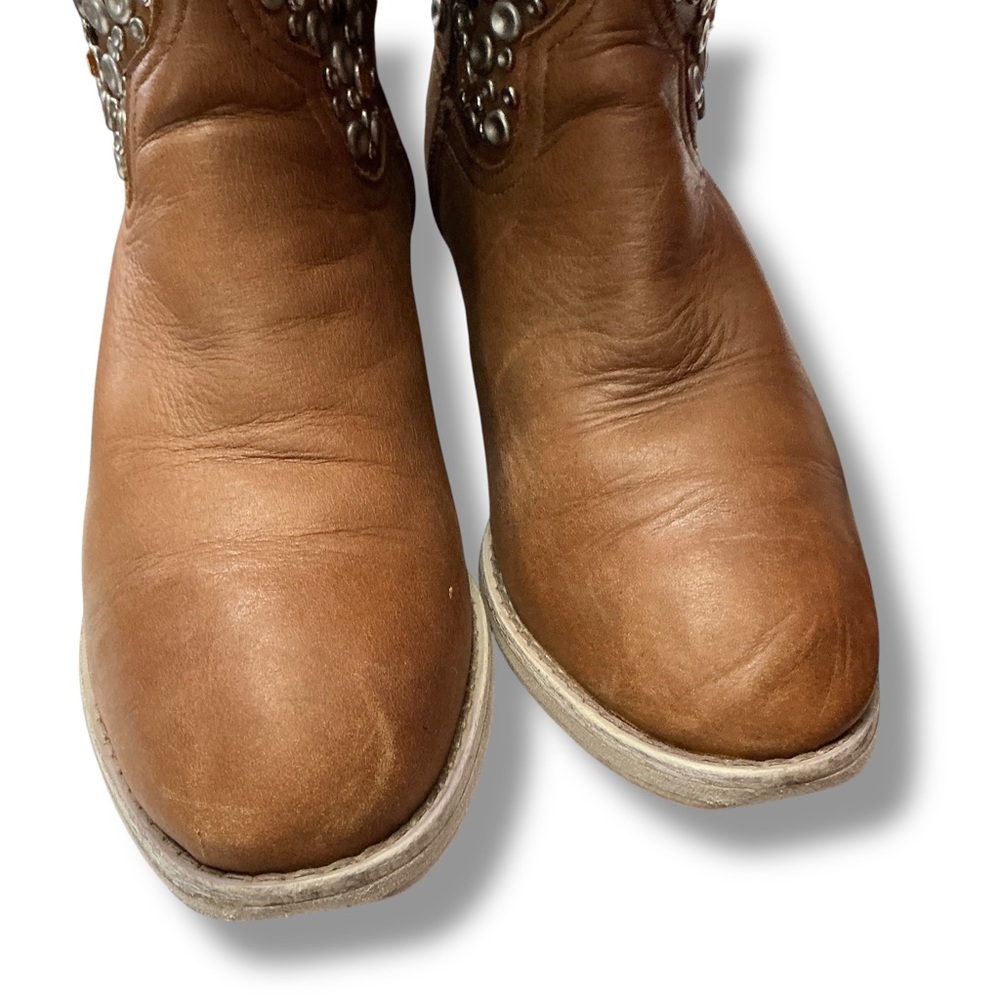 Modern Vice Brown Studded Heeled Boots - Picture 2 of 12